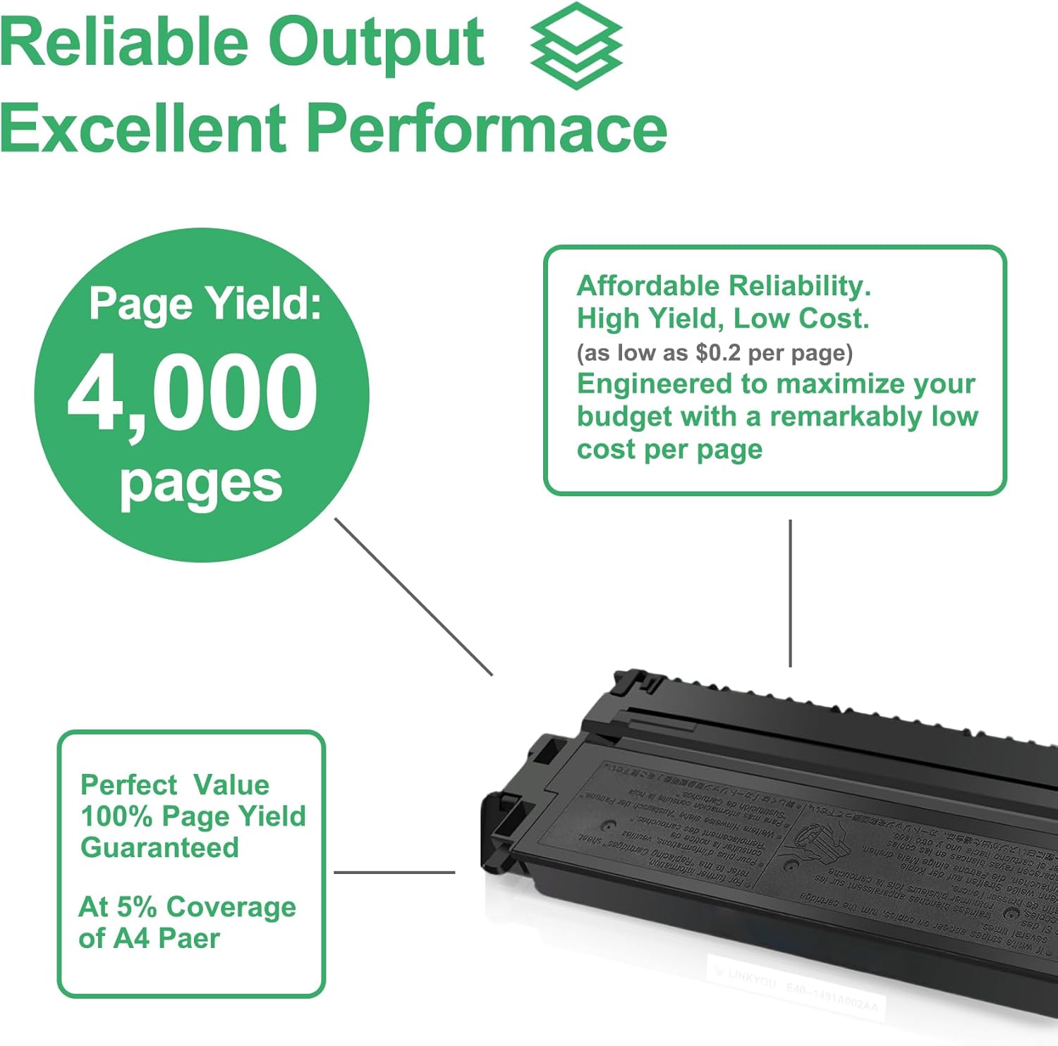 E40 Toner Cartridge: 1 Pack E40 High Yield Replacement for Canon E40 Black Toner Cartridge E30 E31 E16 E20 1491A002AA for PC-170 PC-940 PC-795 PC-950 PC-745 PC-980 Printer