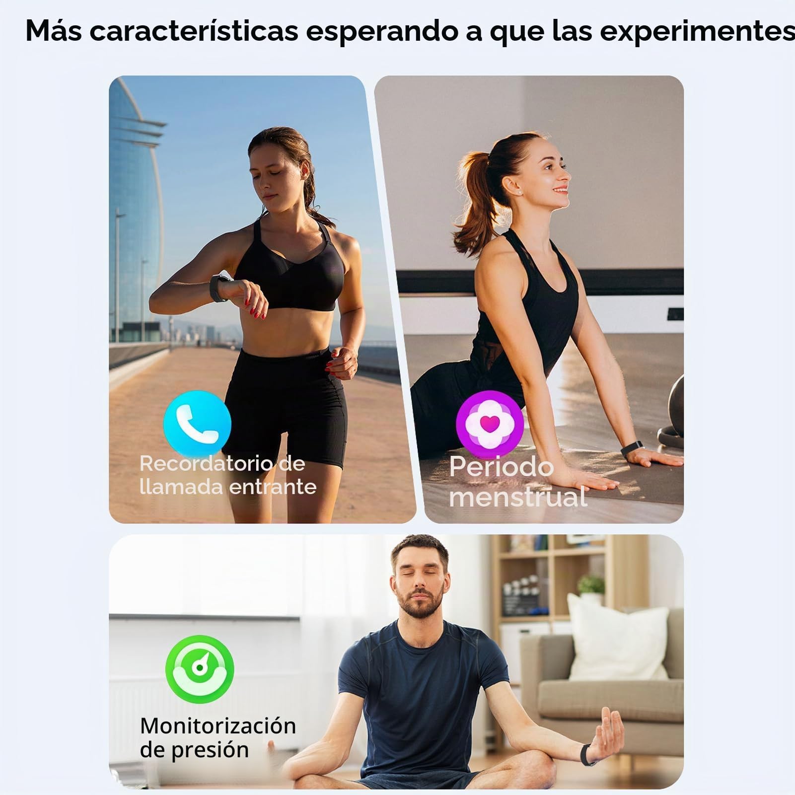 Denash Health Smart Bracelet, Actividades Portátiles Magnéticas y Rastreador de Ejercicios, Pulsera de Rastreador de Fitness con 127 Modos Deportivos para Hombres Mujeres (Negros) (Black)