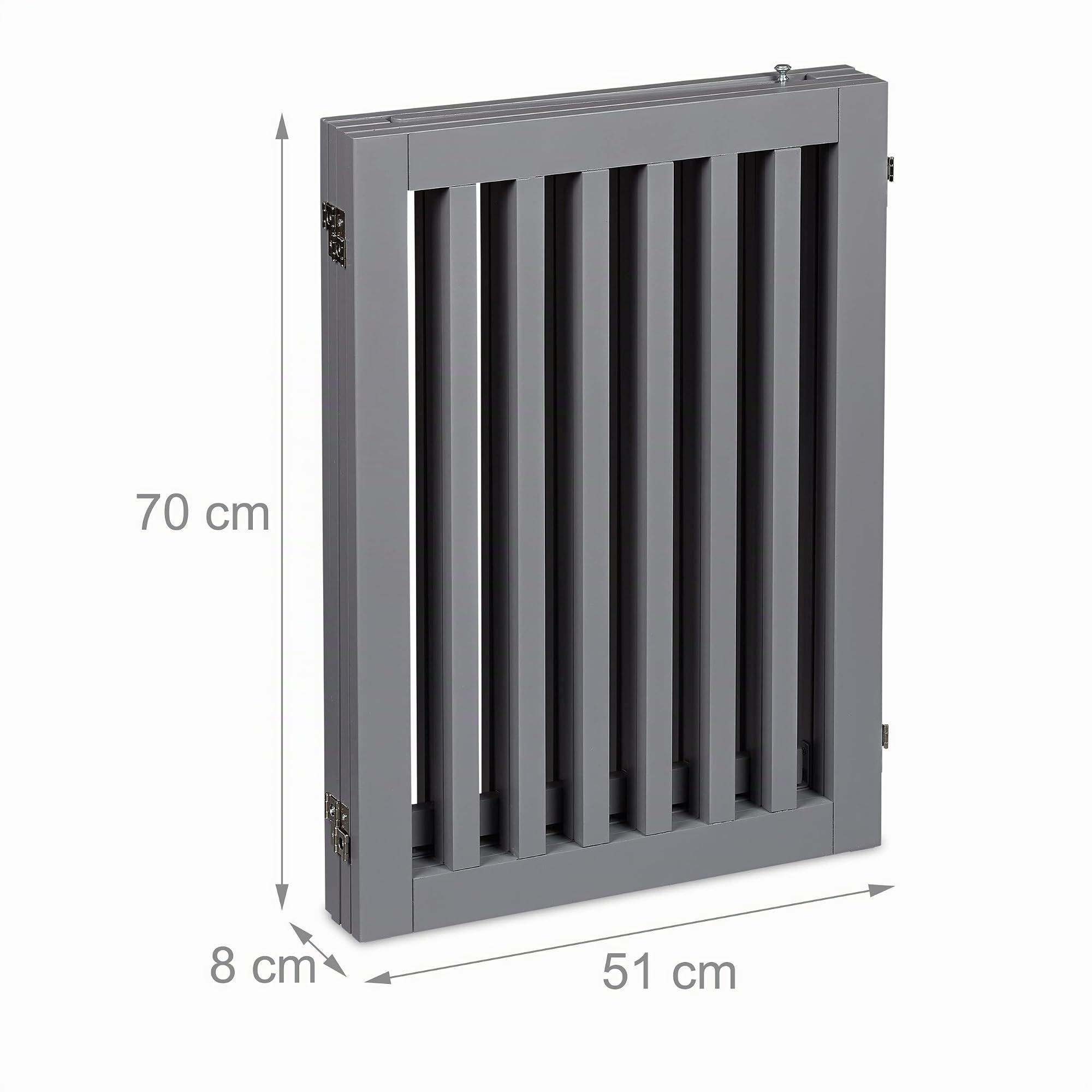 Relaxdays Barrière de sécurité Non Fixe, Pliable, avec Porte et Pieds, H x L : 70 x 207 cm, pour Chiens, Grise