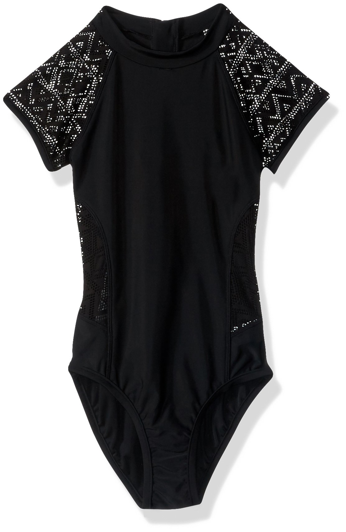 Seafolly Girls' S/S Surf Tank One Piece Swimsuit, Black, 6