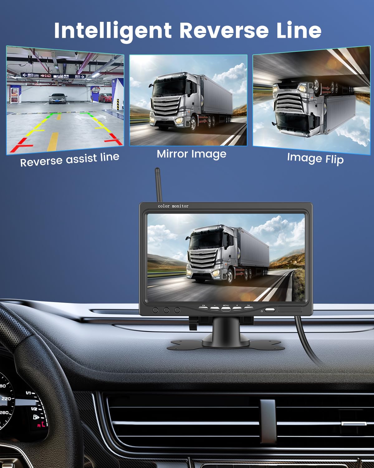 NHOPEEW Caméra De Bord Avant Et Arrière 1080P + 720P - WiFi Avec Contrôle APP, Écran 3 Pouces, Capteur G, Enregistrement En Boucle, Vision Nocturne