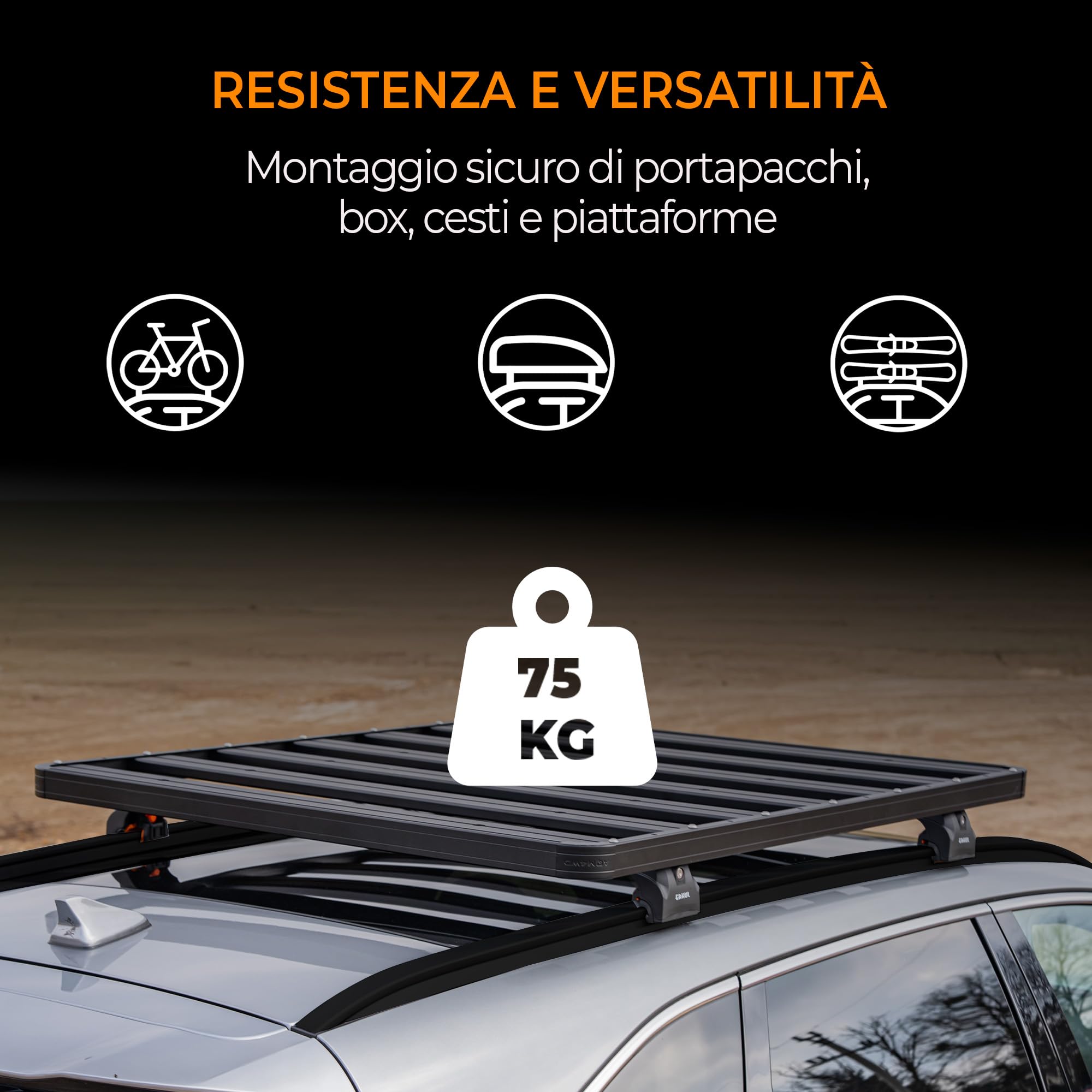 CHROMEMASTER | Barre Portatutto Integrate Compatibili con Fiat Doblò L1 Standard CORTO 2022+; Installa Sulle Barre Un Portapacchi, Box Da Tetto O Cestello Da Tetto | Installazione Semplice e Veloce