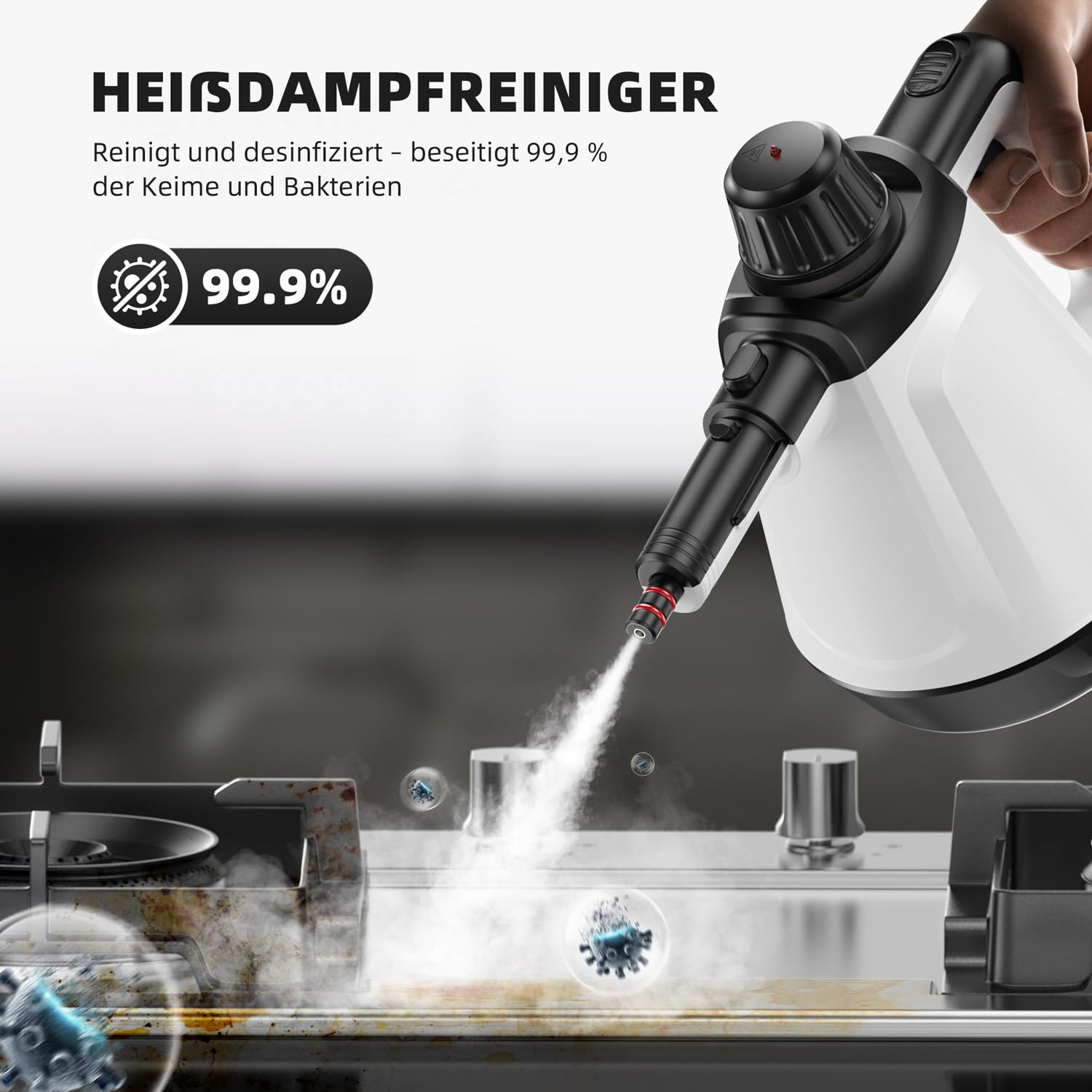 Dampfreiniger, 1200W Hochdruck-Dampfreiniger Handgerät für alles