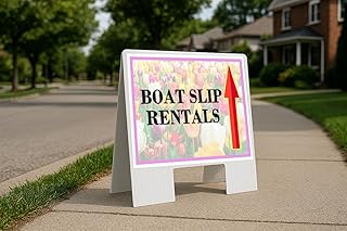 Boat Slip Rentals Spring Flowers Tulips Up Arrows A-Frame Single Sided 23x23 in. sign