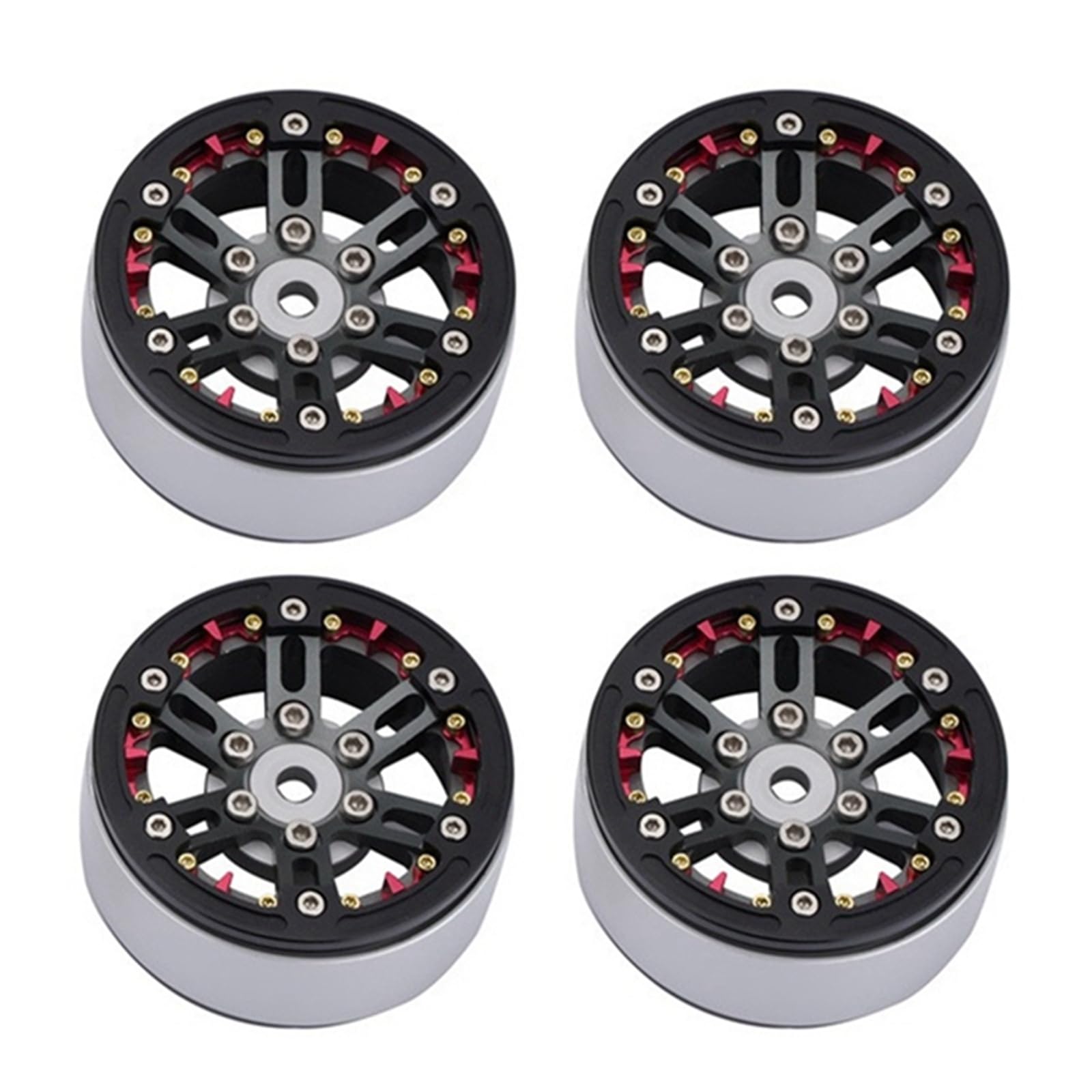 Lot de 4 jantes en aluminium pour voiture à distance 1/10, accessoires de mise à niveau