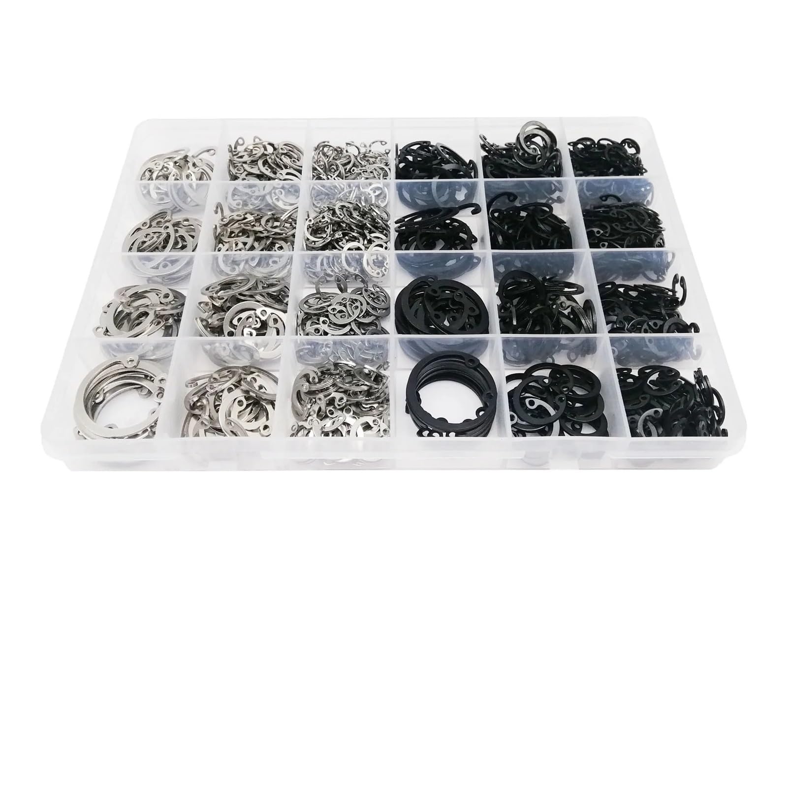 1 Box M8-M24 GB893 304 Edelstahl, schwarzer Stahl, C-Typ, interner Sicherungsring, Halteklammer, Sprengring for Loch-Sortiment-Set (Color : Box E 1000pcs)
