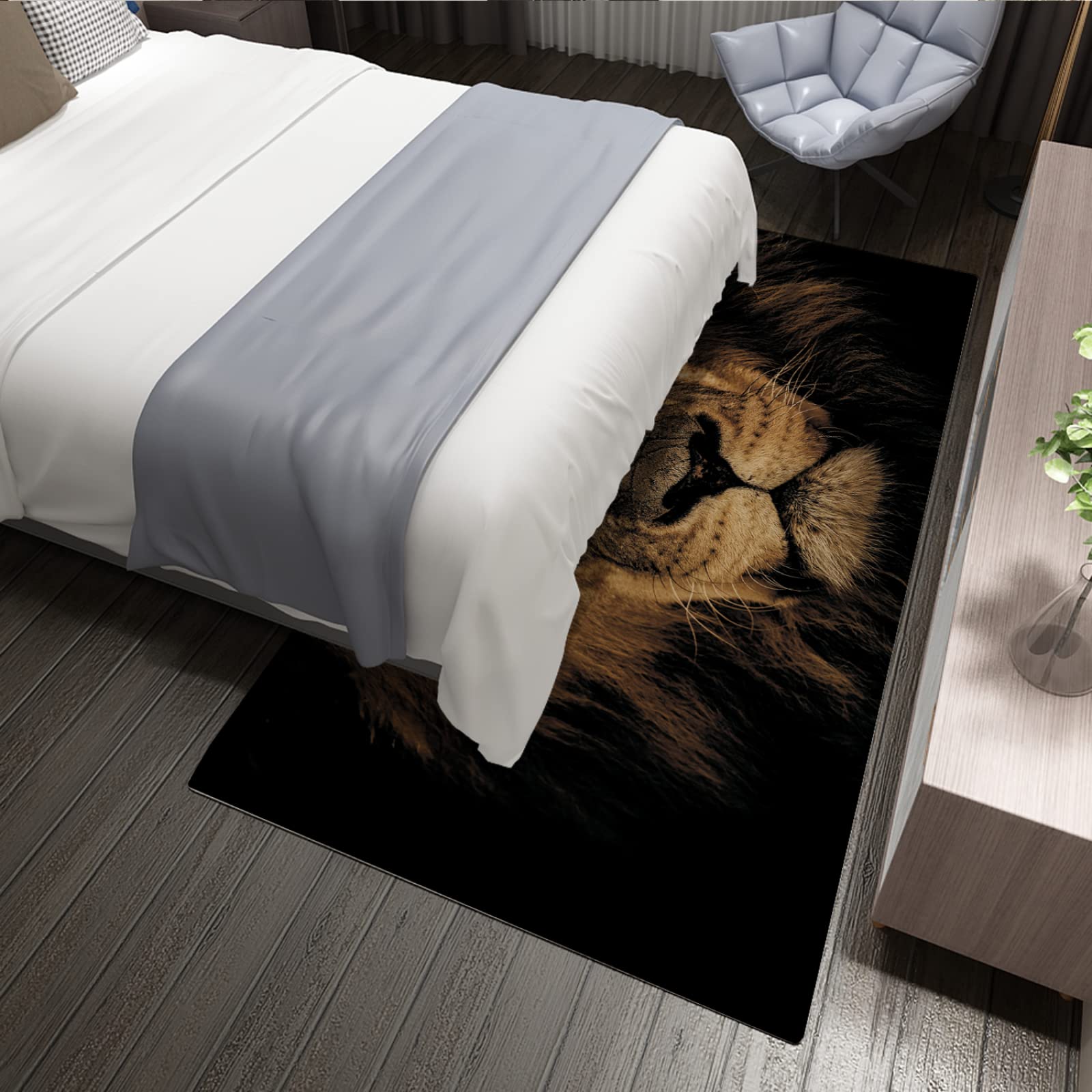 Ultra miękkie dywaniki do wnętrz retro lew zwierzę do salonu puszyste lekkie dywany żywe dzikie zwierzęta czarne duże dywany 60 cm x 17 cm