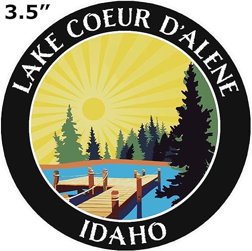 Miniatura 8 de Lake Dock - Lake Coeur d'Alene - Idaho - Adhesivo para ventana de coche y camión de 3.5 pulgadas