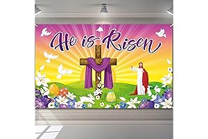 Large Happy Easter He Is Risen Banner