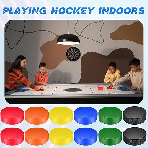 Miniatura 5 de Mini discos de hockey sobre hielo de espuma deportiva de 3 pulgadas para interiores con bolsa de malla para niños y adultos, práctica y