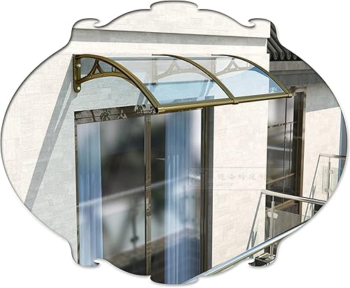 KDDEON Toldo de entrada de toldo para puerta delantera, protección UV, resistente 123, cubierta de policarbonato transparente, soporte curvo, toldo