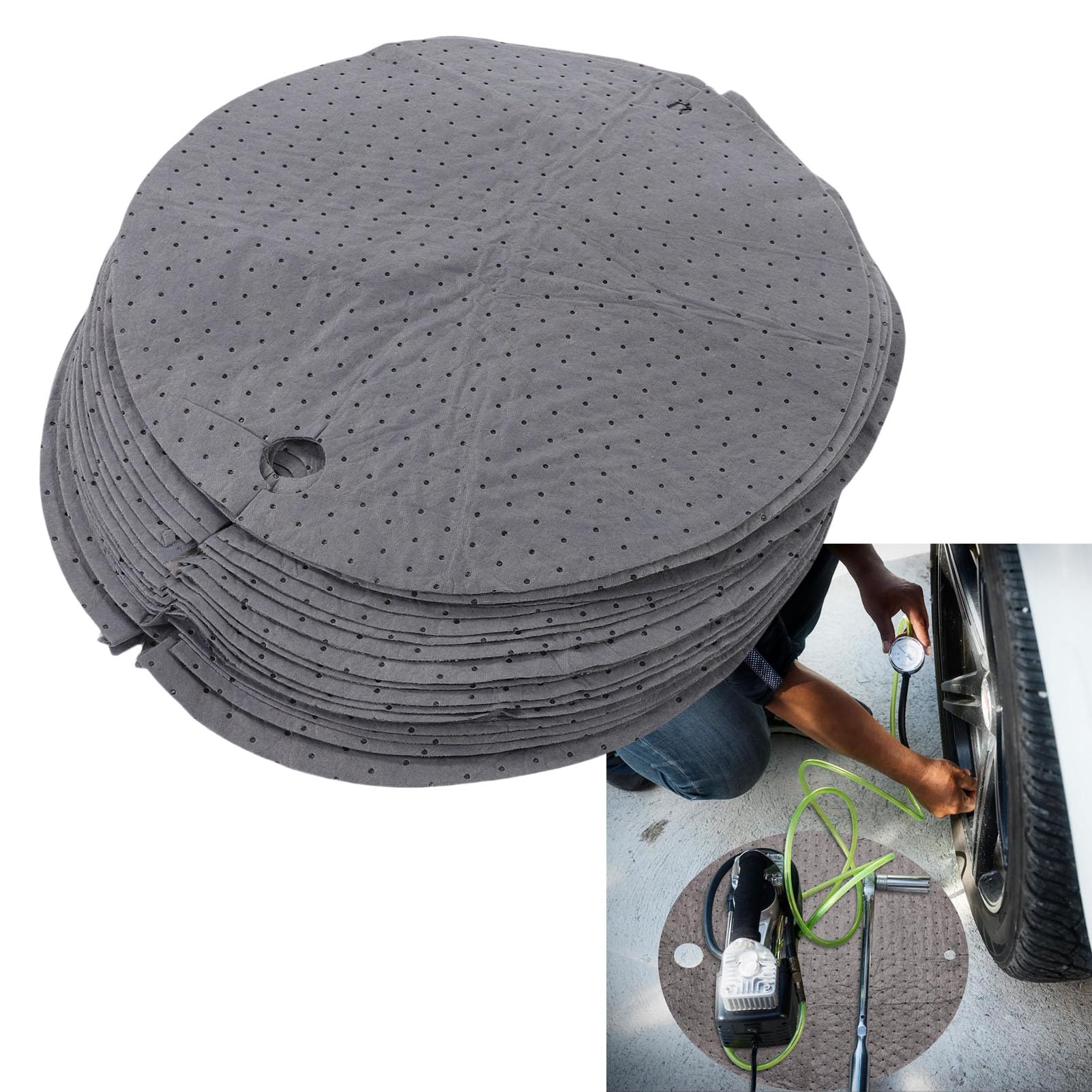 25 Sztuk Absorbentnych Podkładek na Beczki, Średnica 55 Cm do