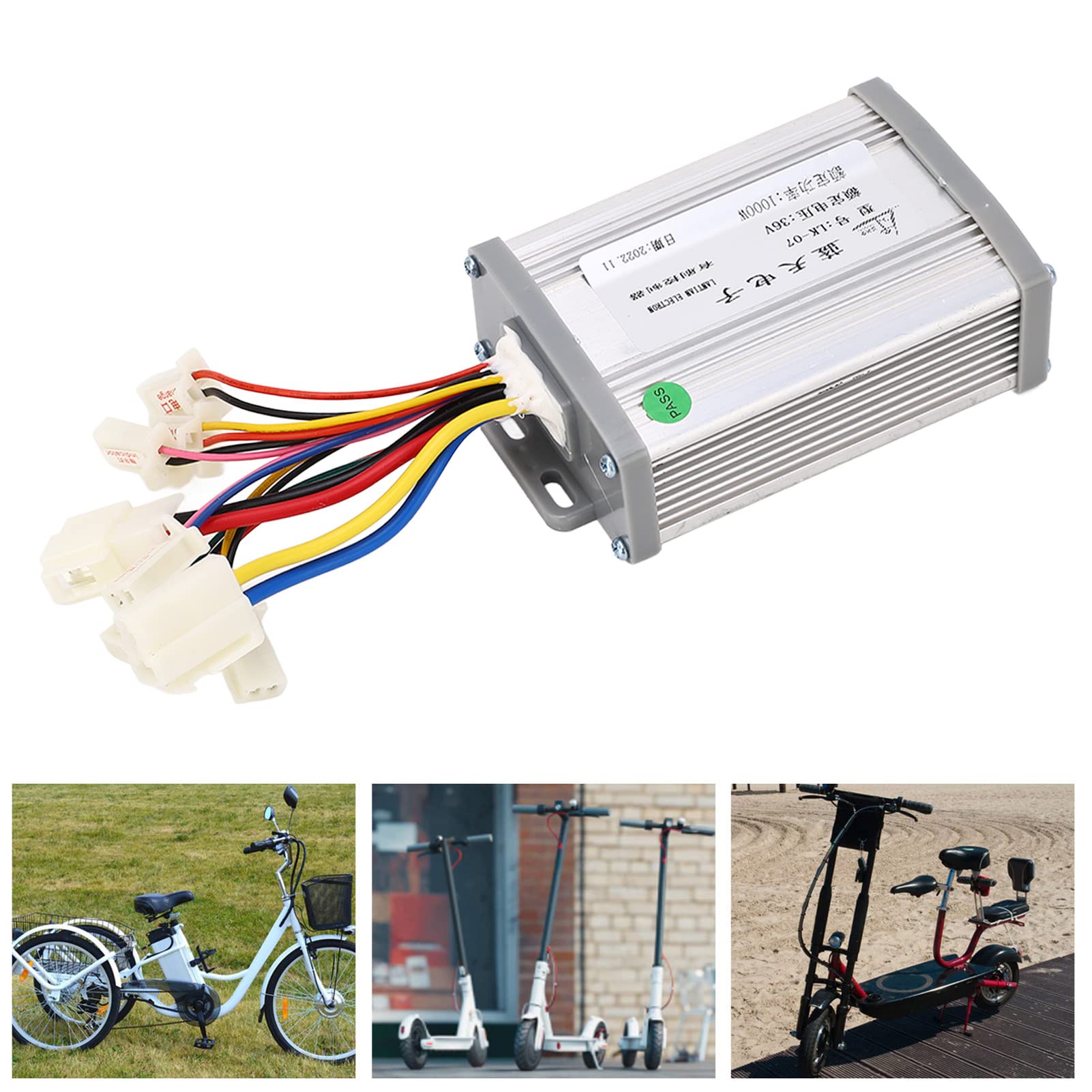 Kit contrôleur de moteur à balais, Kit contrôleur de moteur 36V 1000W avec interrupteur à clé, pédale d'accélérateur, contrôleur à balais pour vélo électrique Mini Bike