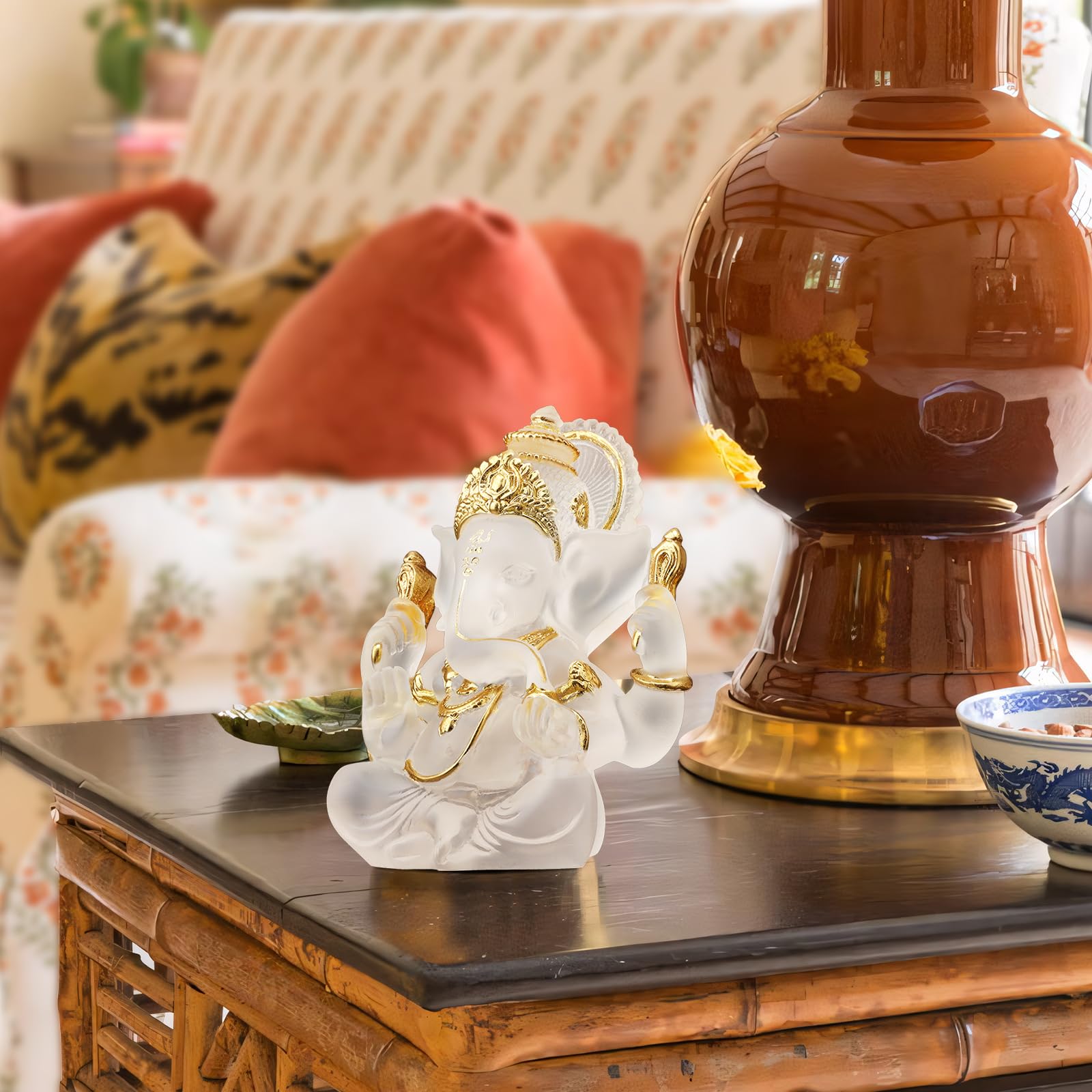 Amazon.co.jp: ガネーシャ 置物 インドの神様 立派 透明な素材 厄除け