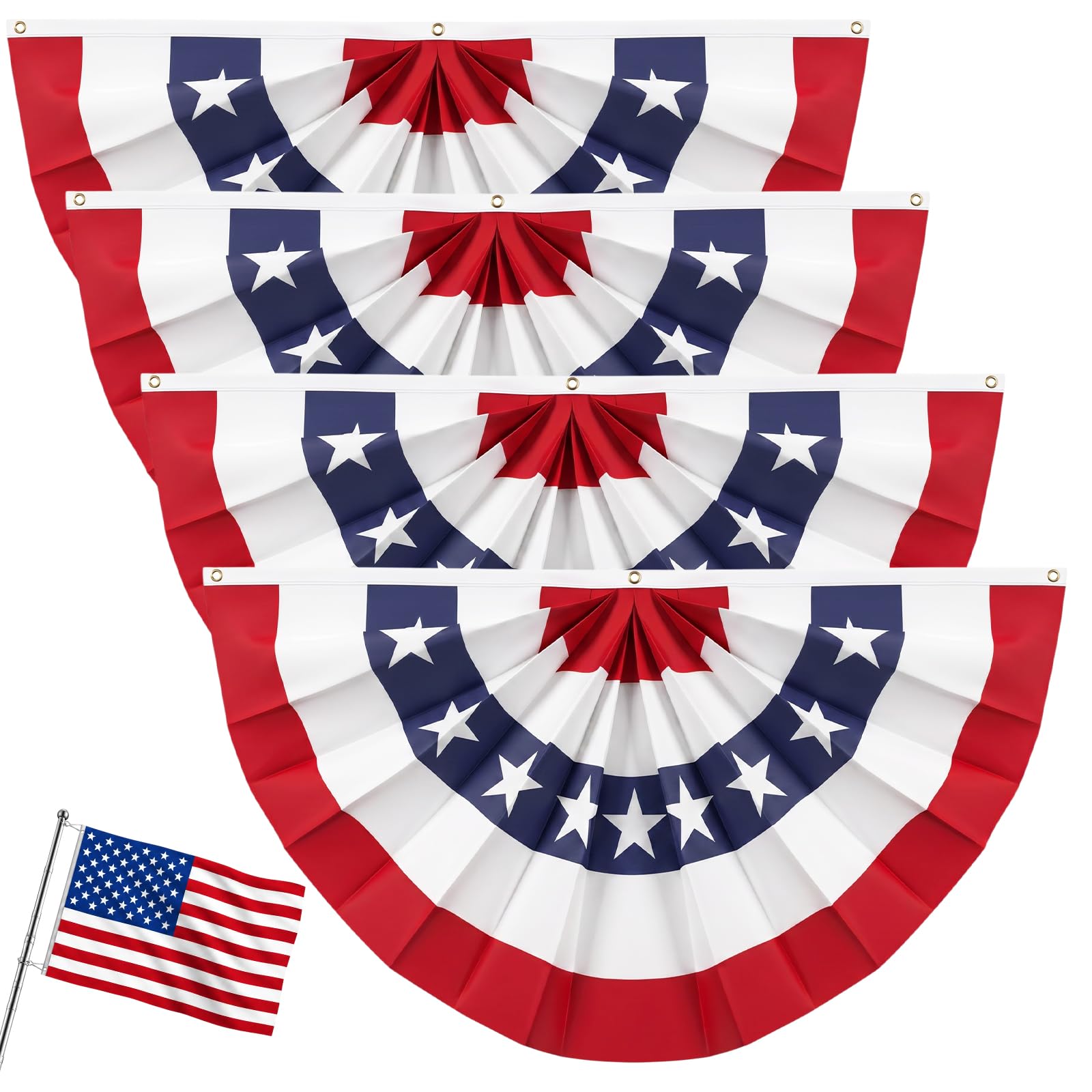 Photo 1 of Changmapaty American Pleated Fan Flag Set with Pole