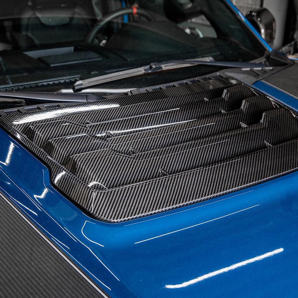 Jogon Carbon Fiber Front Hood Cover Frame Trim for Ford F-150 Raptor 2015 2016 2017 2018 2019 2020, Bonnet Hood Air Flow Intake Decor