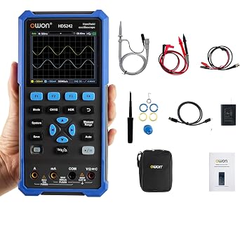3In1Handheld Oscilloscope HDS242 2CH Handheld Digital Oscilloscope Portable Multimeter True RMS 40MHz USB Type C 3.5inch 8 bits ToolsHDS242