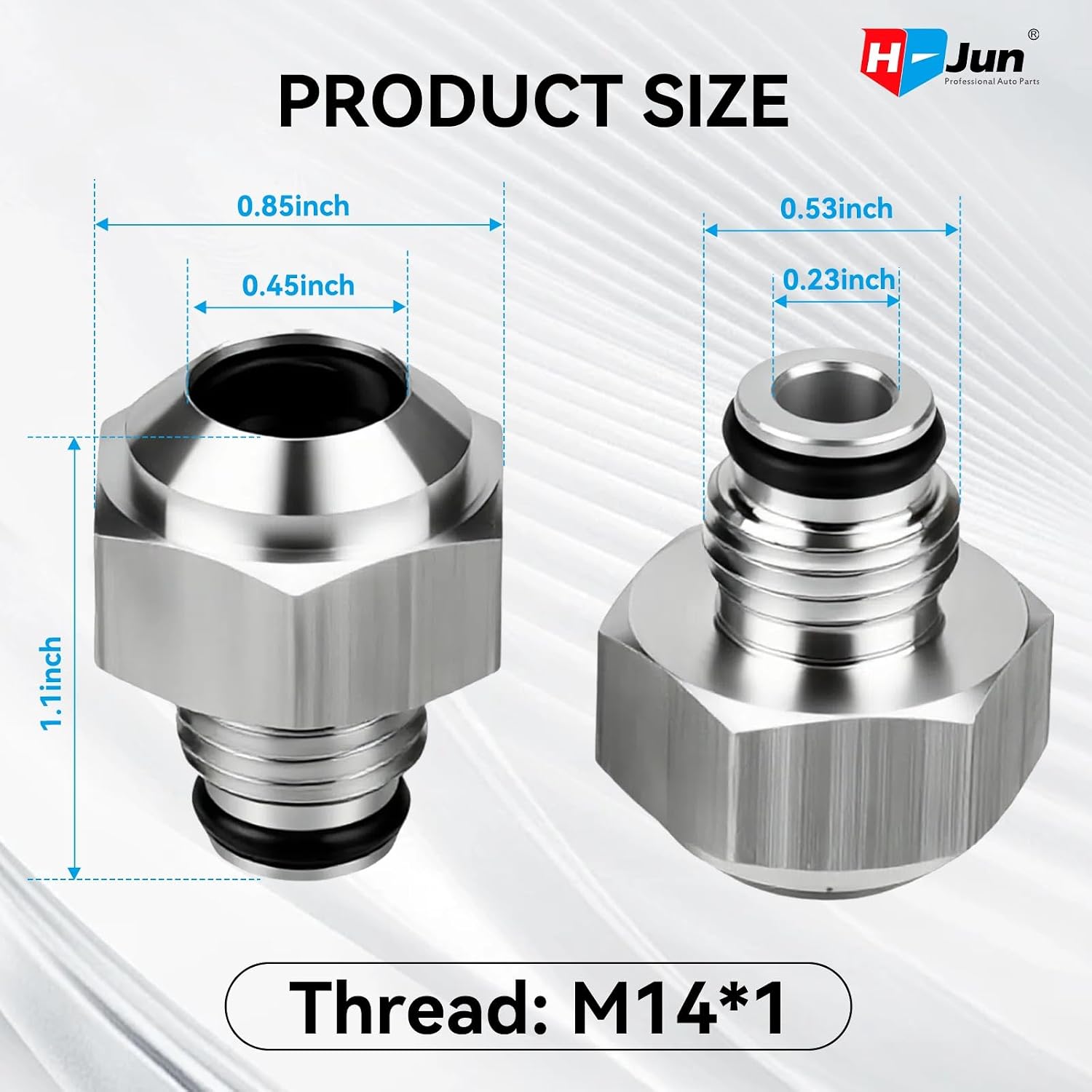 Transmission Cooler Oil Tube Connector Fits for Cadillac CTS 2.8L 3.6L V6 2004-2006, Aluminum, Radiator Trans Cooler Line Fittings (Thread M14x1)