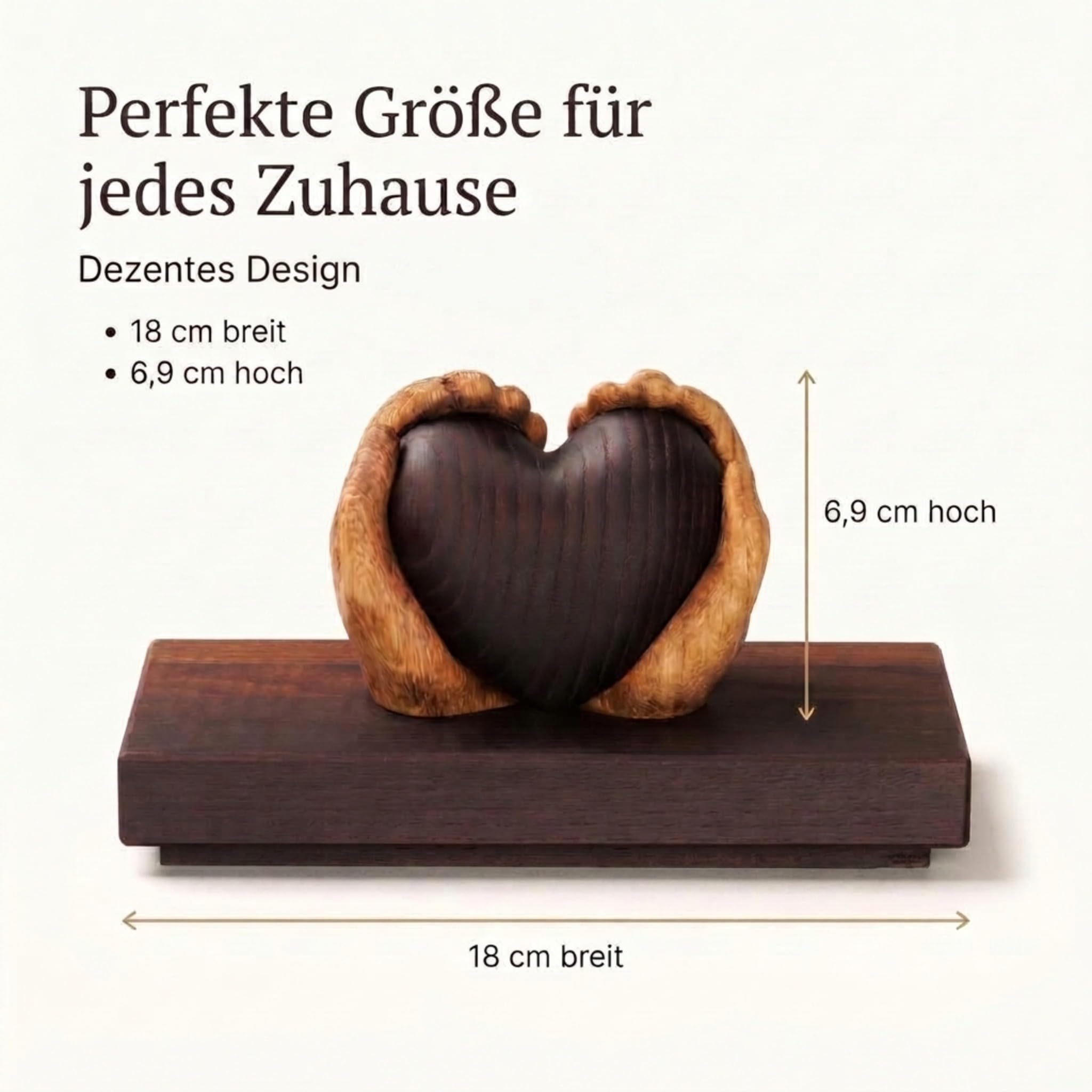 Hochzeitsgeschenk aus Holz - Hochwertiges Geschenk mit Bleibendem Wert | Herz für das Brautpaar oder zum Jahrestag, Hochzeitstag, für Goldene & Hölzerne Hochzeit - Personalisierbar - aus Massivholz