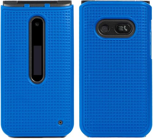 Miniatura 2 de Nakedcellphone Funda para LG Classic Flip, Cobalt Blue Carcasa rígida a presión textura de rejilla para LG Classic Flip Phone L125DL