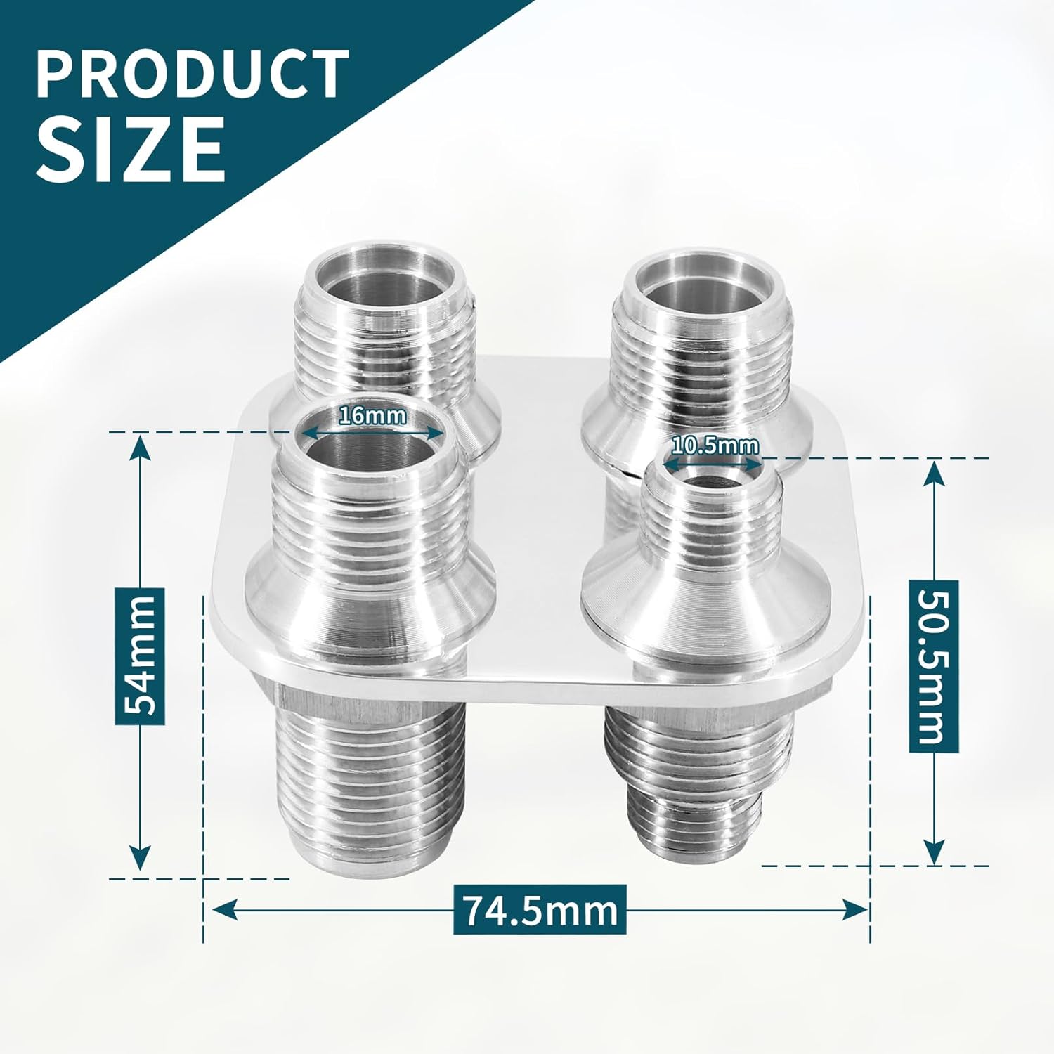 Dokili Polished Aluminum 4-Way Square Streamline Bulkhead Plate 384600-MBA Vintage for Car Air Conditioning Heater