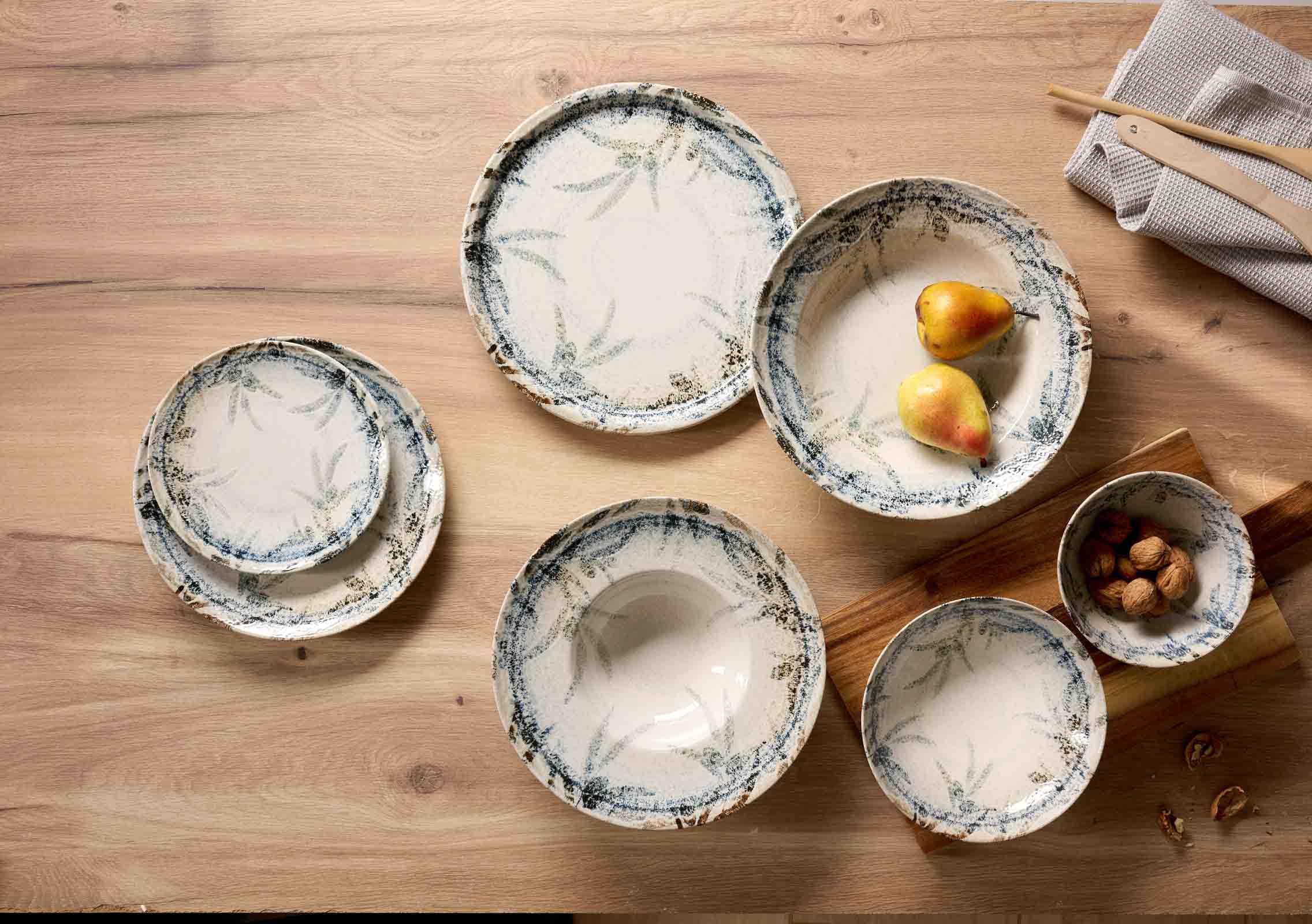 Ritzenhoff & Breker Todi Geschirr-Set 12-teilig | Modernes Kombiservice aus Steinzeug | Teller & Schalen für 4 Personen, Spülmaschinenfest & Mikrowellengeeignet