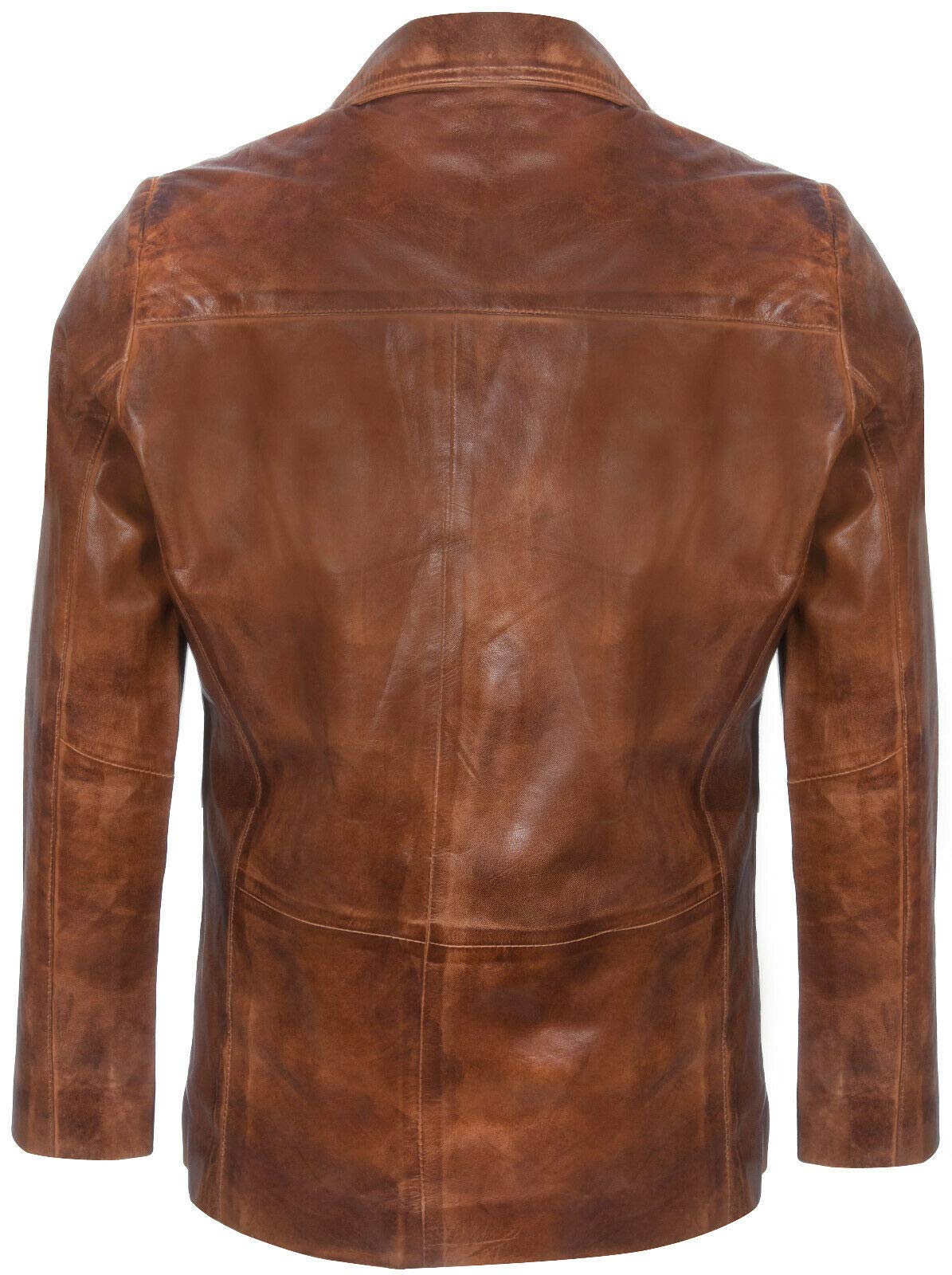 Infinity Leather Blazer in Vera Pelle Marrone Chiaro da Uomo Cappotto da Giacca Vintage Personalizzato in Pelliccia Italiana