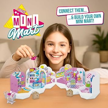 Craze MINI MART Mix - Miniature Dollhouse with DIY Accessories – 1 of 6 Collectible Replica Shops' Capsules IN Blind Box – Connectable Mini Houses Gifts for Children Ages 5+, Rosa