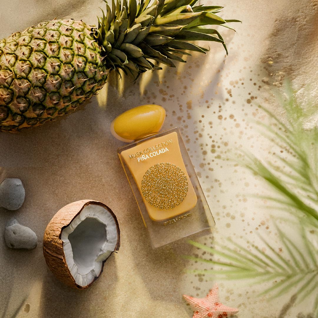 Gulf Orchid Musk Tahara Piña Colada - Eau de Parfum 60ml | Perfume unisex afrutado almizclado | Fragancia tropical de larga duración con piña, coco, vainilla y almizcle | para hombres y mujeres