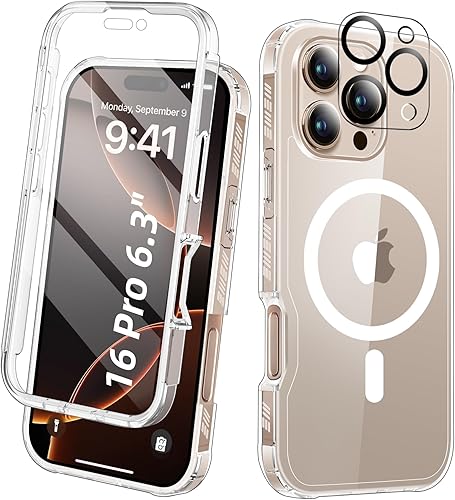 Miniatura 49 de Funda para iPhone 15 de cuerpo completo, protector de pantalla integrado, con protector de lente de cámara, [antiamarilleamiento], funda protectora