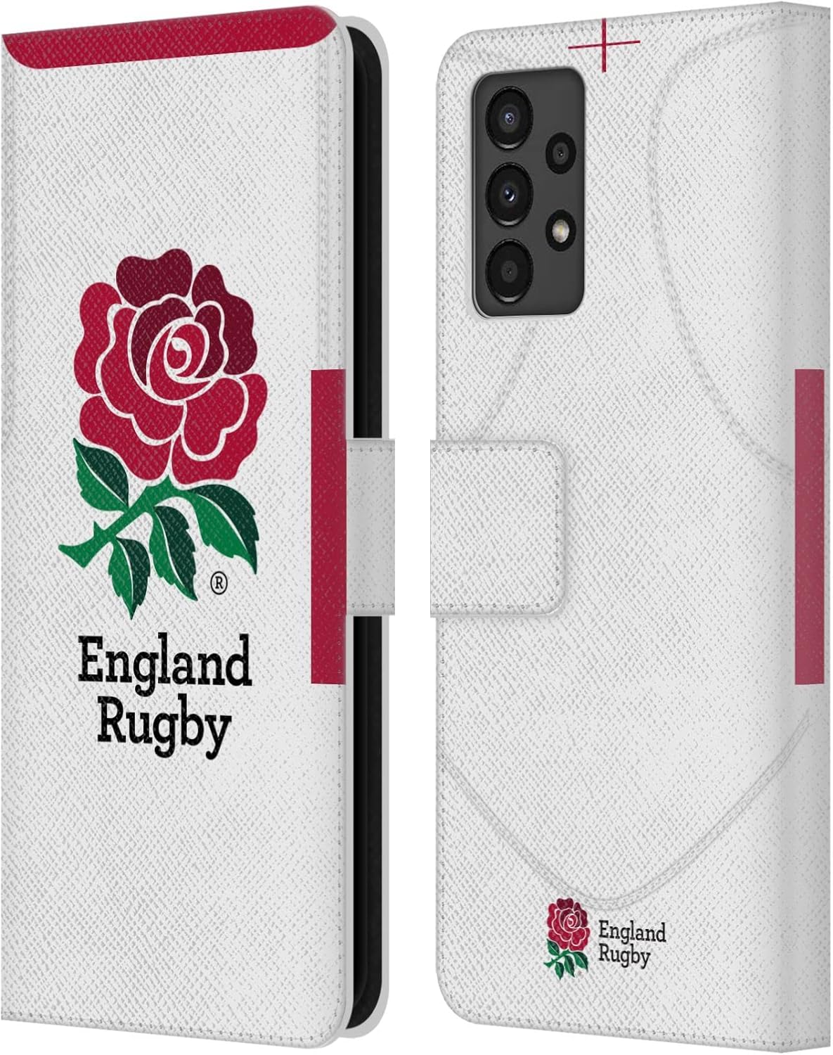 Head Case Designs Officially Licensed England Rugby Union Home 2020/21 Crest Kit Leather Wallet Case Compatible with Samsung Galaxy A13 (2022)