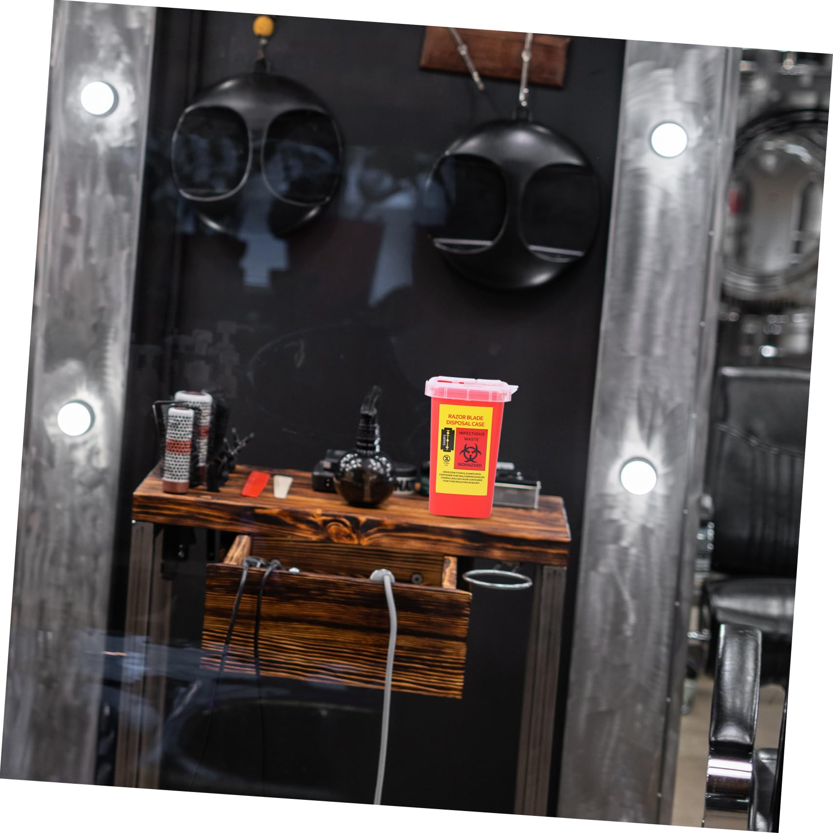 POPETPOP 5pezzi Contenitore Per Lamette Usate Scatola Dispenser Plastica Per Barbershop e Saloni Con Coperchio Sicuro Facile Da Trasportare e Smaltire Rosso