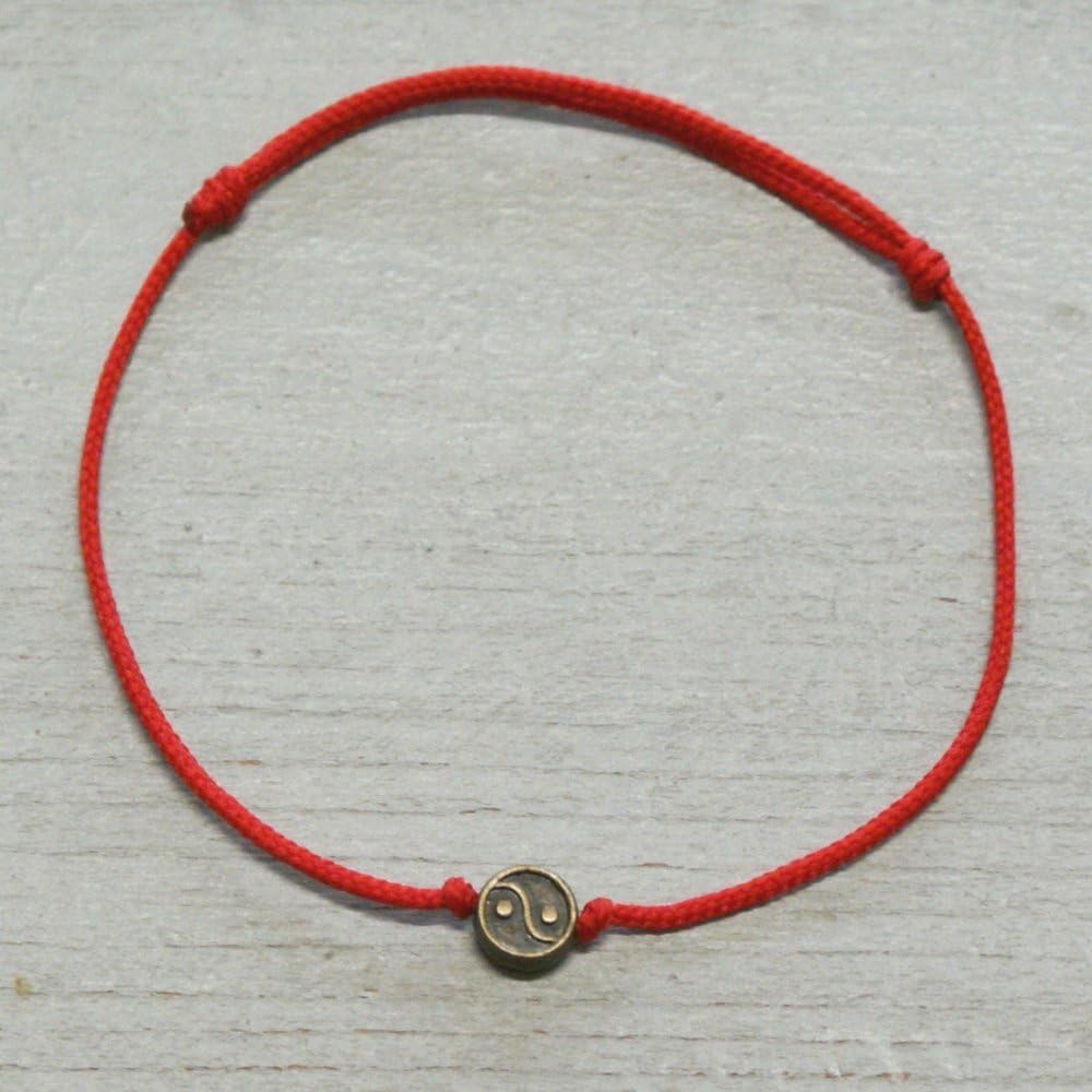 Yin Yang Bracelet Yin Yang Jewelry Ying Yang Jewelry Zen Bracelet Red String Bracelet Red String Of Fate Red Bracelet String Bracelet Thread