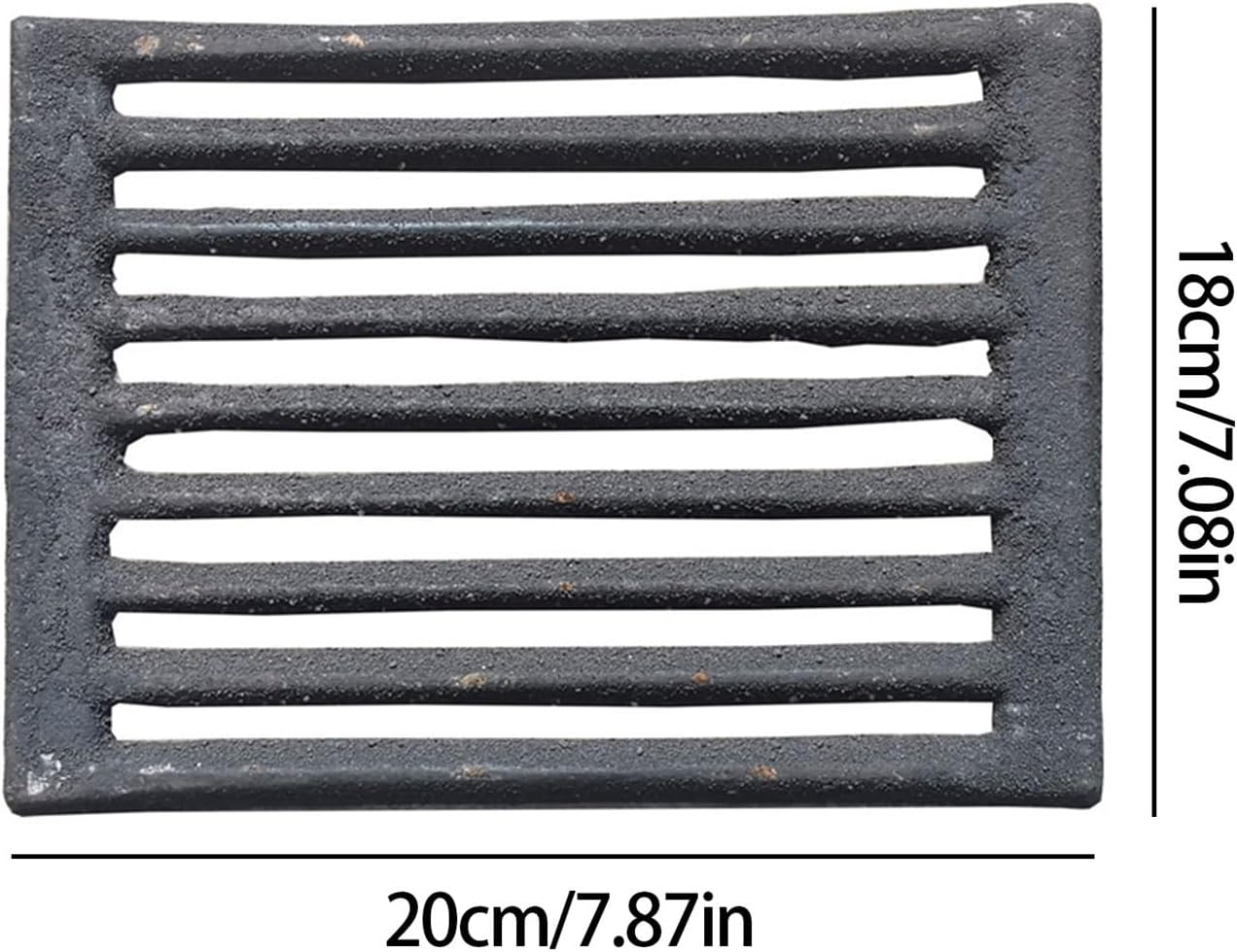 Rectangular Fireplace Grate Replacement - High Temp Resistant Cast Iron Grill Deck, Square Design(20-18cm(7.87-7.07in))