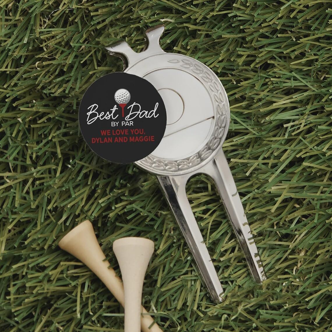 Personalization Universe Best Dad By Par Personalized Divot Tool, Ball Marker & Clip