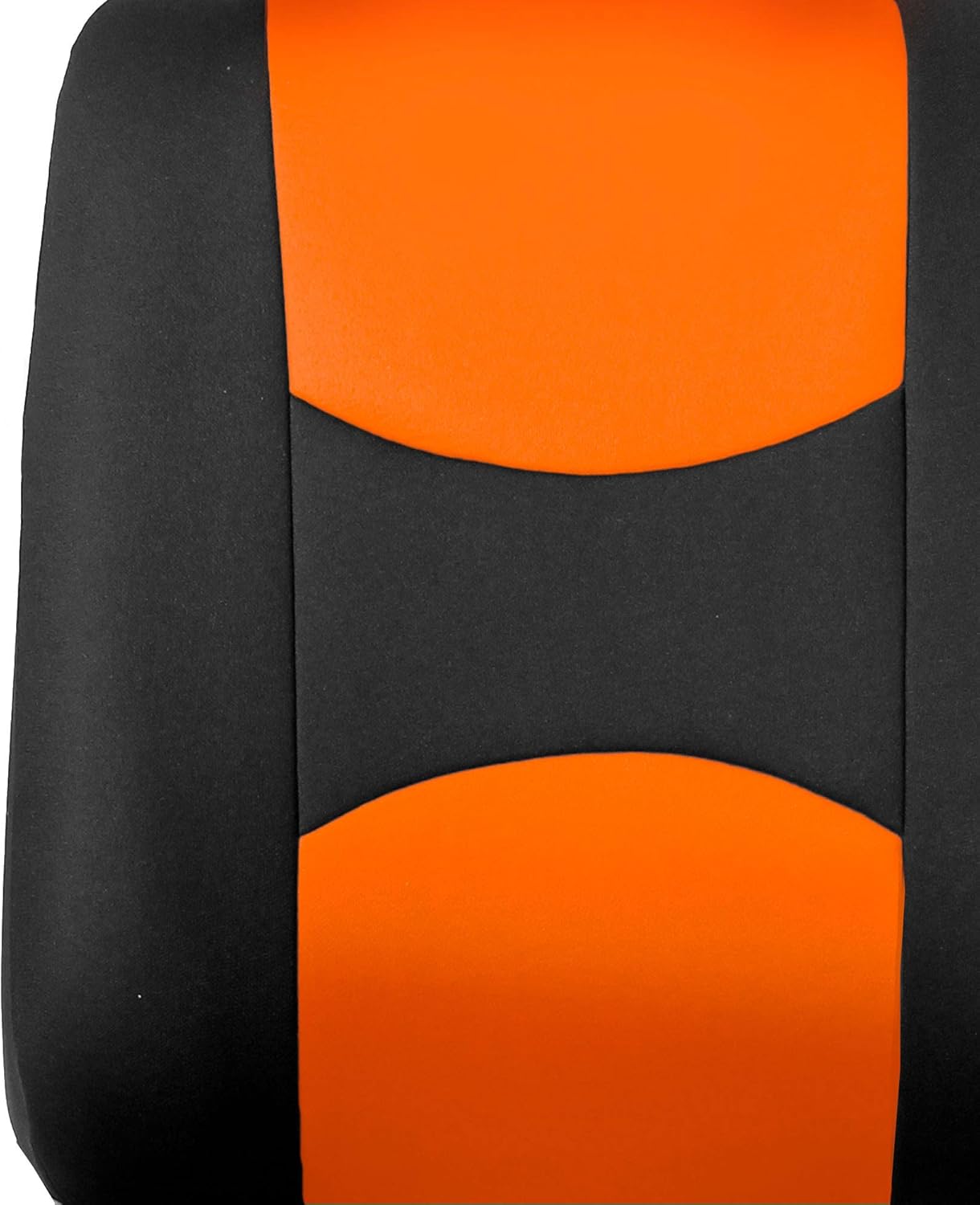 FH Group Car Seat Covers Flat Cloth Front Seats Only Orange Automotive Seat Cover, Airbag Compatible Universal Fit Interior Accessories Cars Trucks SUV Combo Steering Wheel Cover & Seat Belt Pads