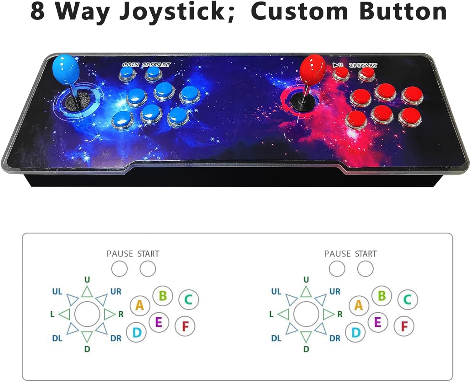 [32000 in 1 78S Pandora Box Arcade Game Console Compatible PC & Projector & TV,3D Games 1-4 Players Double Joystick Favorite List Game Category Save/Search/Hide/Pause/Delete Games.