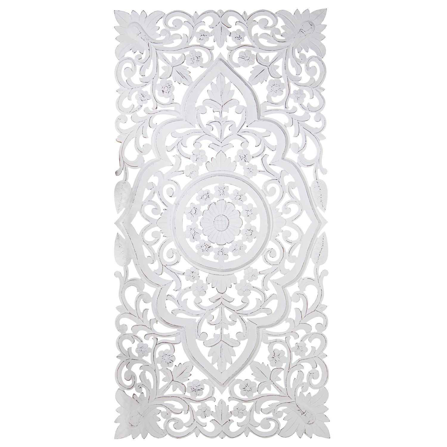 Table bois blanc ajouré 160x80 cm pour optimiser les petits espaces