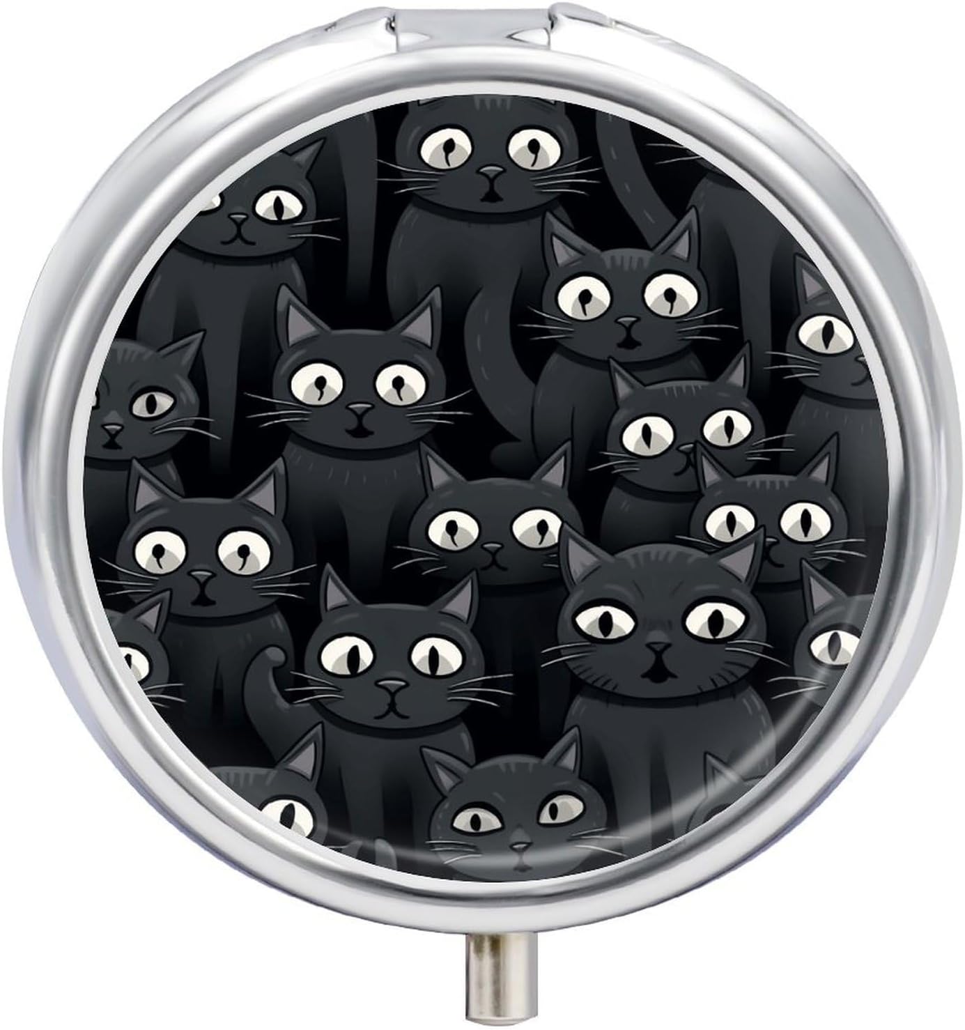 Big Eyes Cat Pill Box Cute Medicine Organizer Travel Pillbox Waterproof Portable Pill Container Holder to Hold Vitamins Medication Fish Oil and Supplements