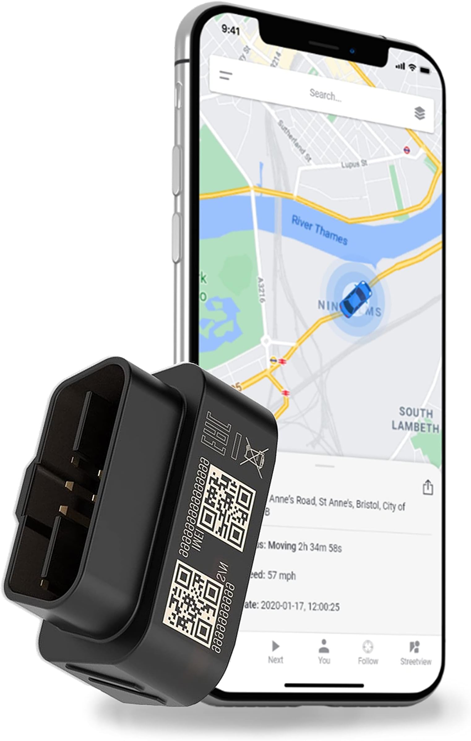 REWIRE SECURITY DB3 Plug & Play OBD GPS Vehicle Tracker – Portable Real-Time Locator for Car, Truck, Van | Easy Install | Automatic Alerts | Built-In Back-Up Battery | Low-Cost Monthly Subscription