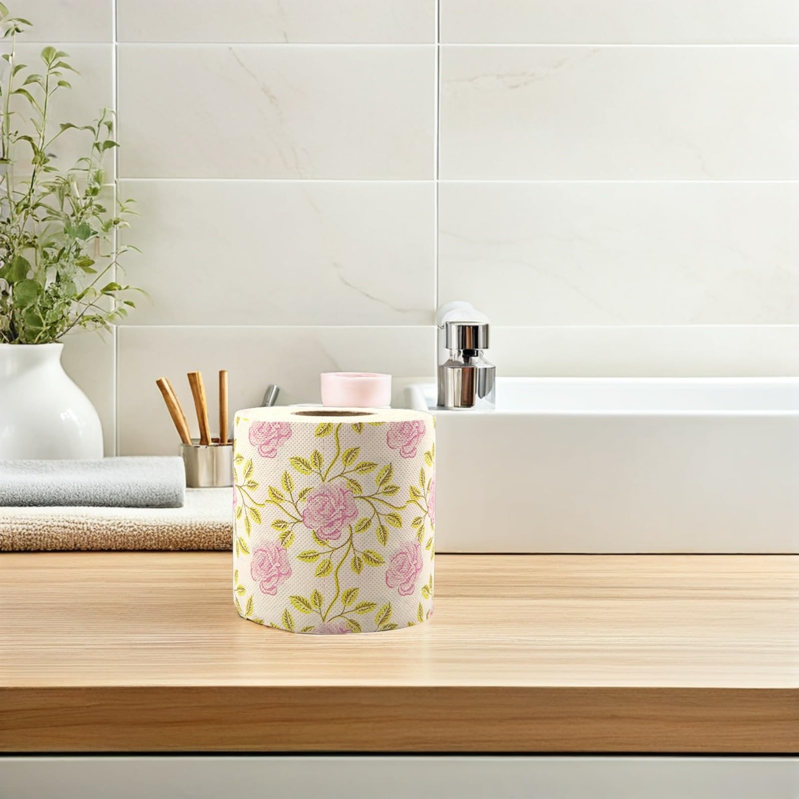 5rollen Toilettenpapier Mit Blumenparty-motiv in Rosenmuster Dekoratives Toilettenpapier Aus Papier Für Hotels Restaurants Und Zuhause