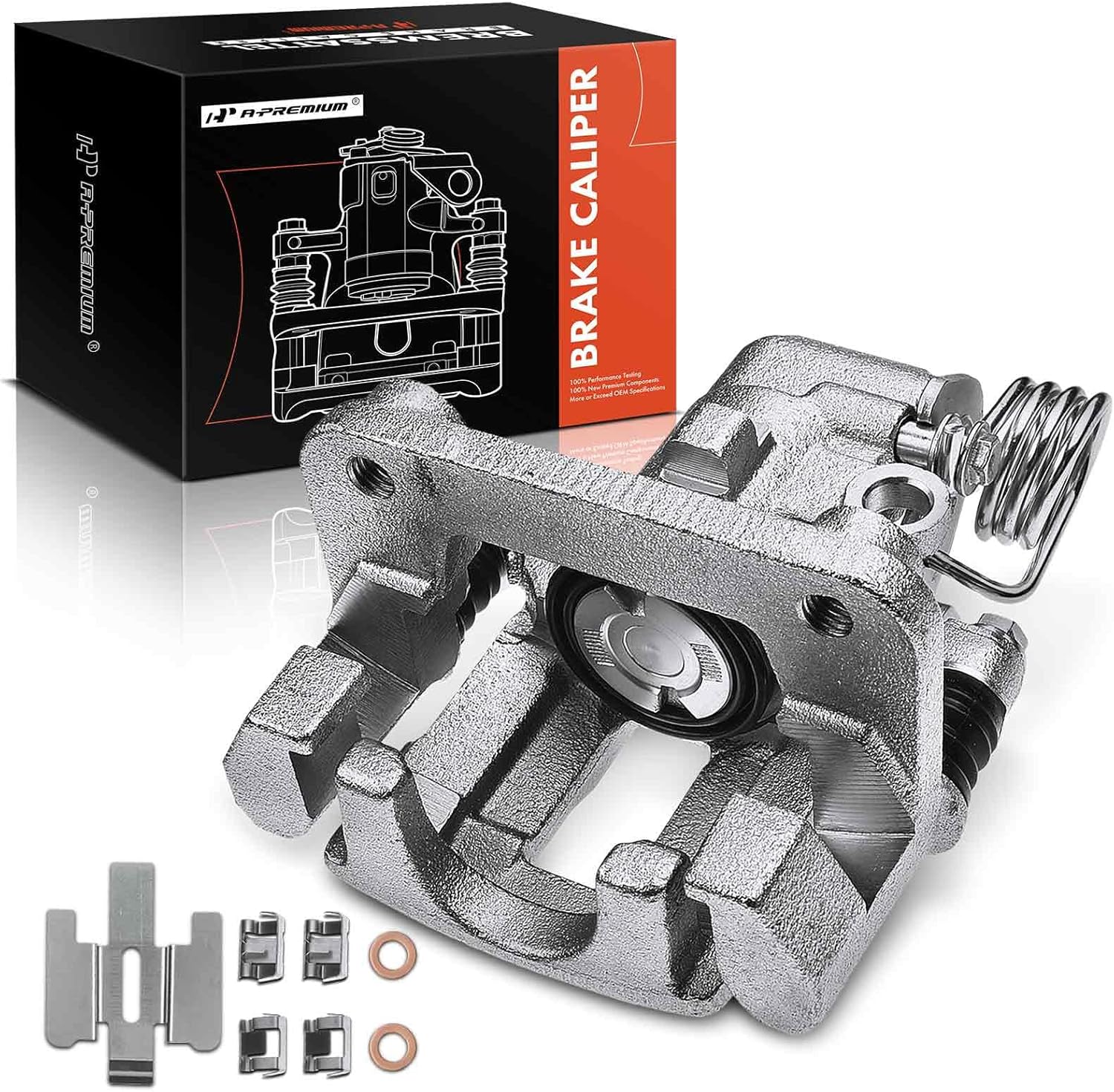 A-Premium Disc Brake Caliper Assembly with Bracket Compatible with Select Ford Models - Mustang 1994 1995 1996 1997 1998, 3.8L 4.6L 5.0L - Rear Right Pasenger Side