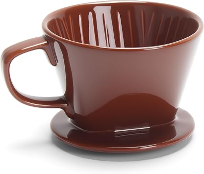Ceramic Pour Over Small, Ceramic Pour Over Coffee Dripper, Brown | 3 Holes, Small Coffee Dripper