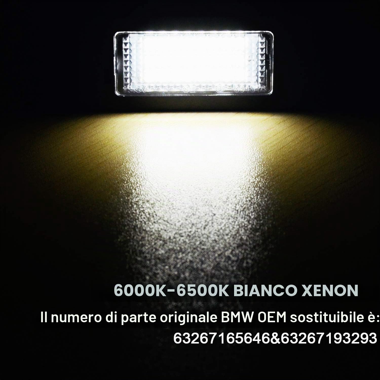 WinPower LED Luci targa auto Lampada 3582 SMD con CanBus nessun errore 6000K Xeno Bianco freddo per E39 E60 E61 E71 E72 E82 E84 E88 E90 E91 E92 E93 M3 M5 F10 F11 F18 F25 ecc., 2 Pezzi