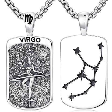 Zodiac Necklace 925 Sterling Silver Constellation Necklace Horoscope Astrology Pendant Zodiac Jewelry Gift for Men Women