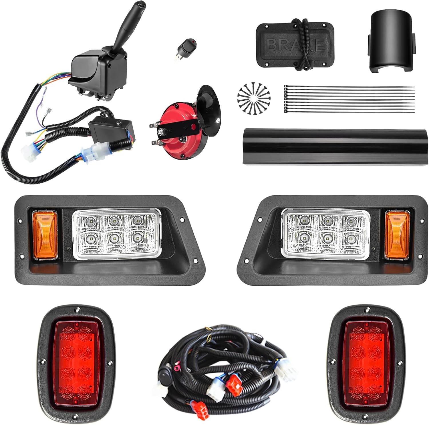 Golf Cart Street Legal LED Headlight Tail Light Kit With Turn Signal Kit For Yamaha G14 G16 G19 G22 Replace 12V Golf Cart LED Headlight and Tail Light Kit