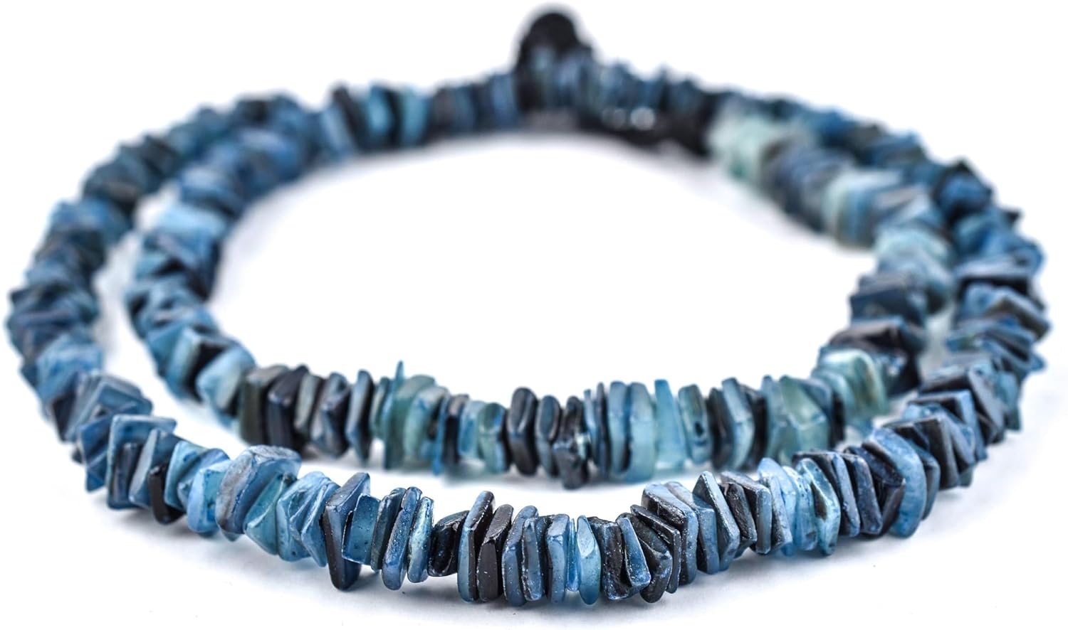 The Bead Chest Azul Blue Square Cut Natural Shell Heishi Beads (8mm)