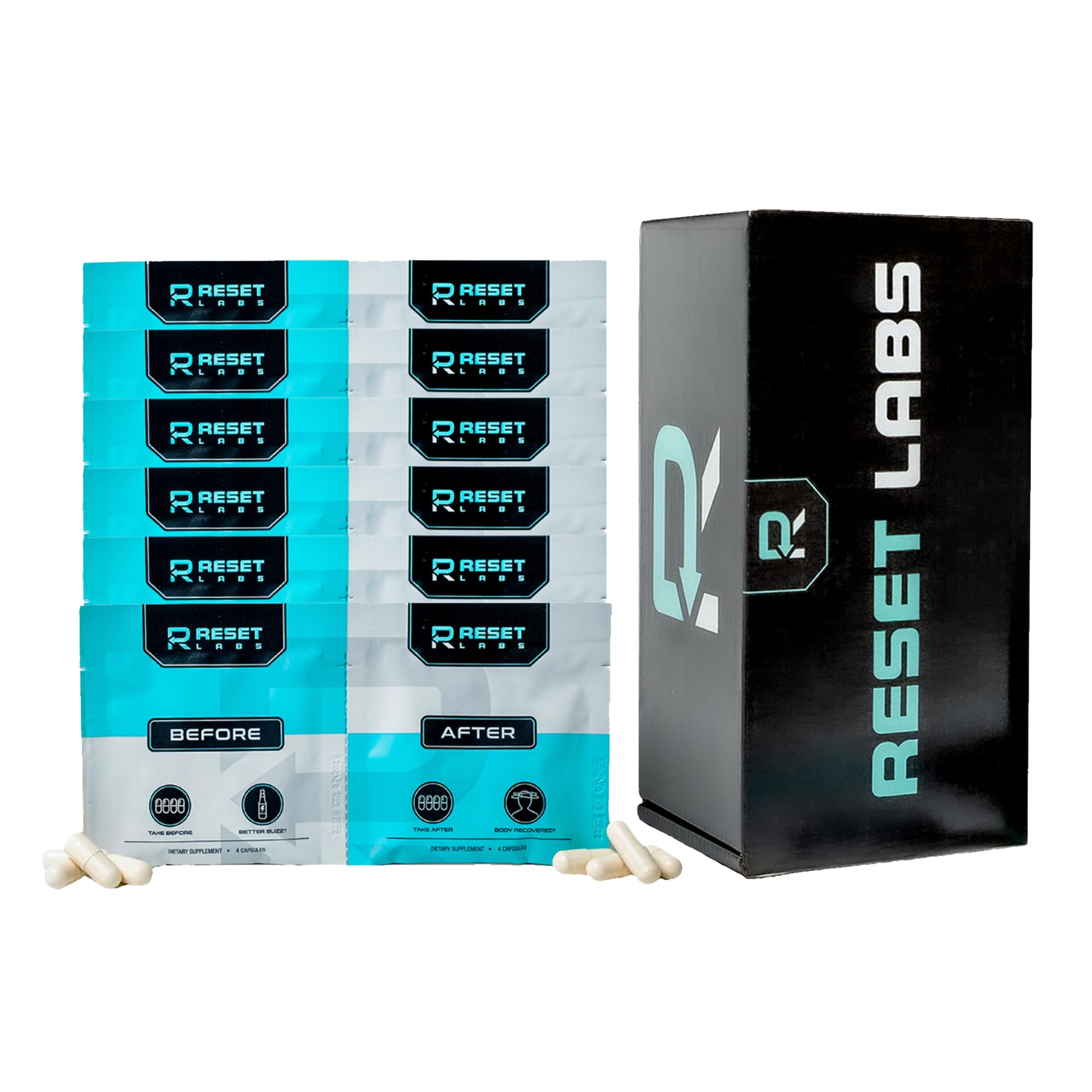 Before & After Drinking Pills - Dhm, Milk Thistle Supplements Extract - After Drinking Capsules with Liver Support - Restore Pill with Ginger, Electrolytes for Better Morning (6 Packet)