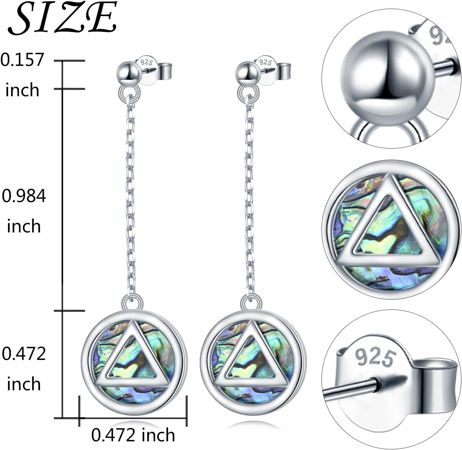 Yearace Alcoholics Anonymous Gifts 925 Sterling Silver AA Symbol Alcoholics Anonymous Jewelry Set Ring/Necklace/Bracelet/Anklet/Earrings for Women Men