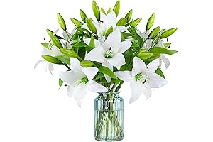 9 Pcs Artificial Lilies - Lifelike Tiger Lilies for Wedding Centerpieces and Home Decor